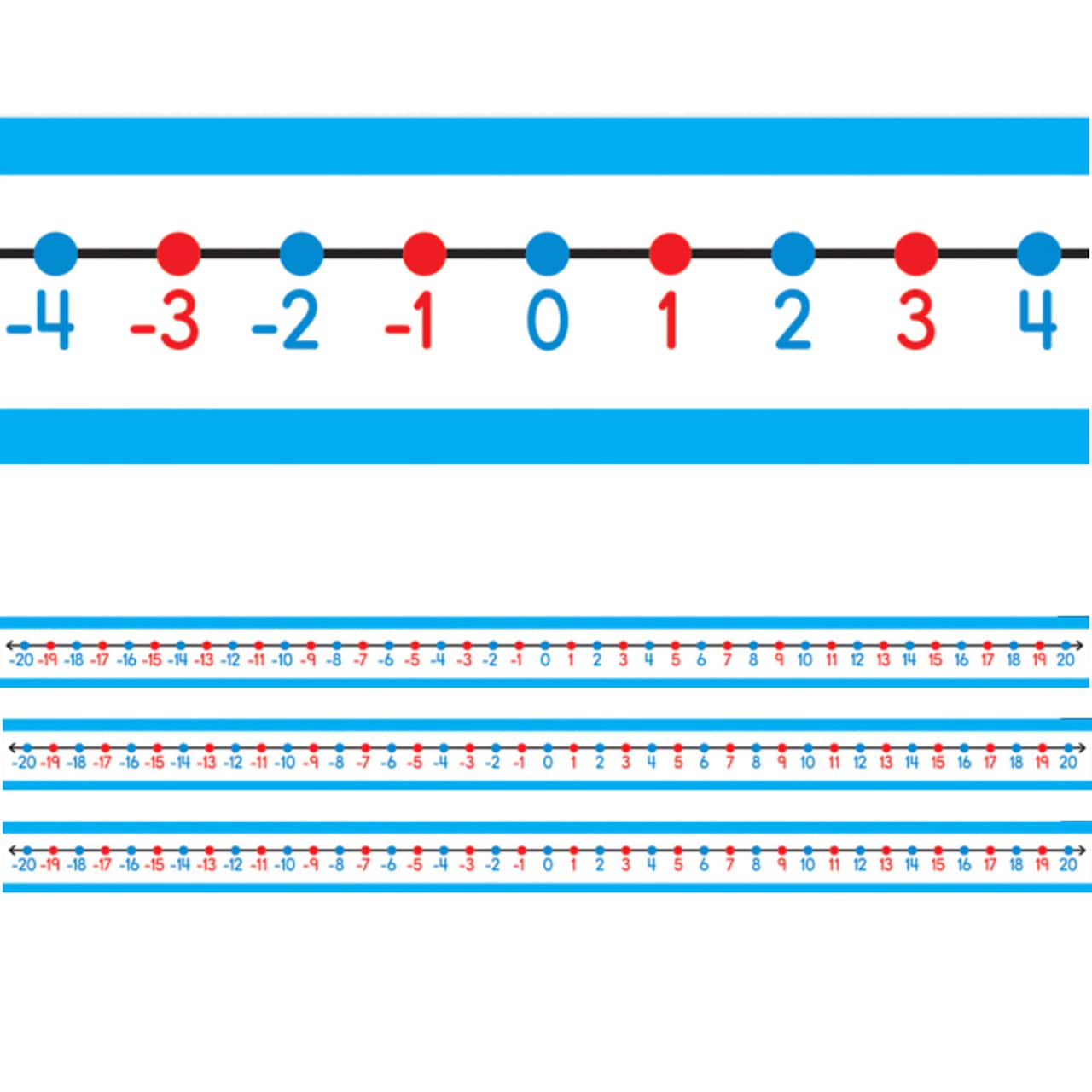 Carson Dellosa Education® -20 to 20 Student Number Lines Manipulative for Grade K-3, 3 Packs of 30